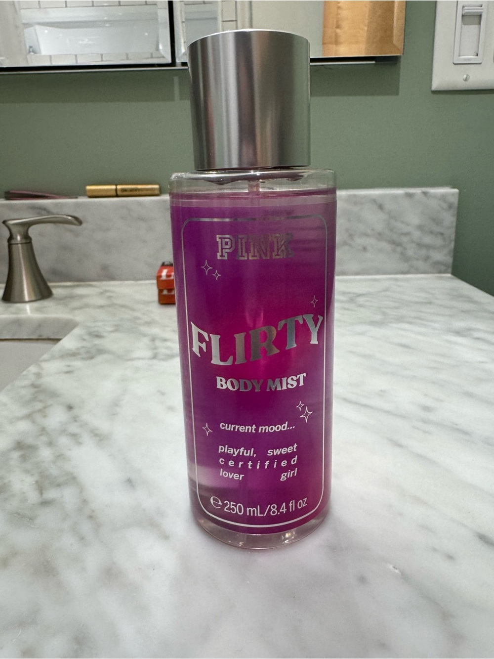 PINK Victoria's Secret Flirty Body Mist — Purple-Pink Bottle